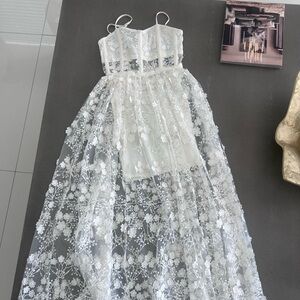 Altard State Evangeline White Lace Maxi Dress XS